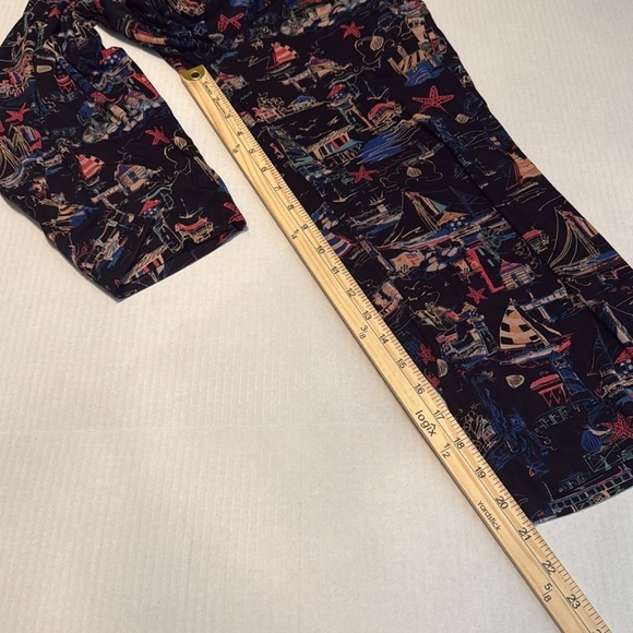 Chico's Travelers Novelty Sea Themed Print Wide Leg Crop Pants Size S - Picture 5 of 8